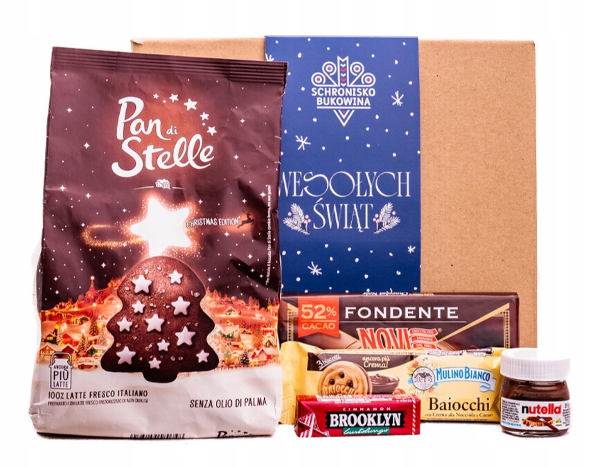 Levně Vánoční dárek Schronisko Bukowina Pan di Stelle nutella baiocchi