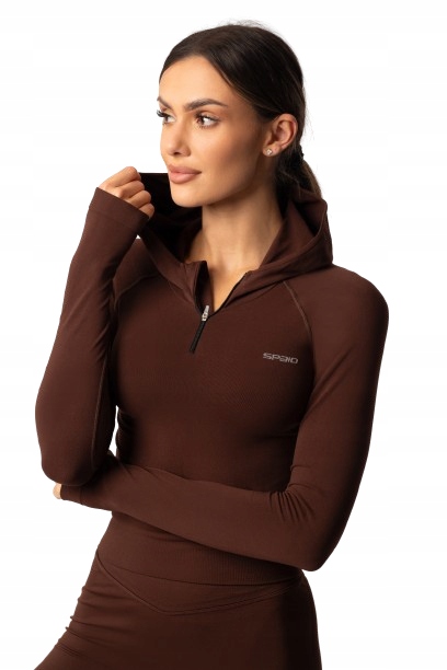 Spaio Fitness Bluza Adapt z kapturem coffee M