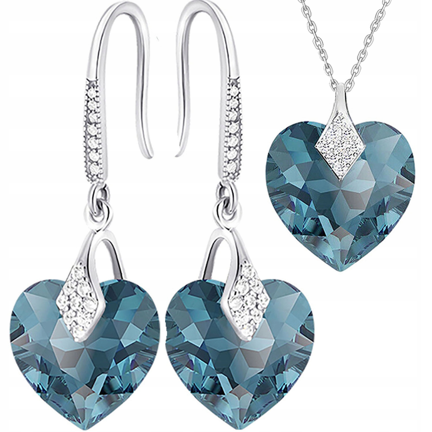 Sada šperků Stříbrné Náušnice Náhrdelník Přívěsek Sada pro maminku