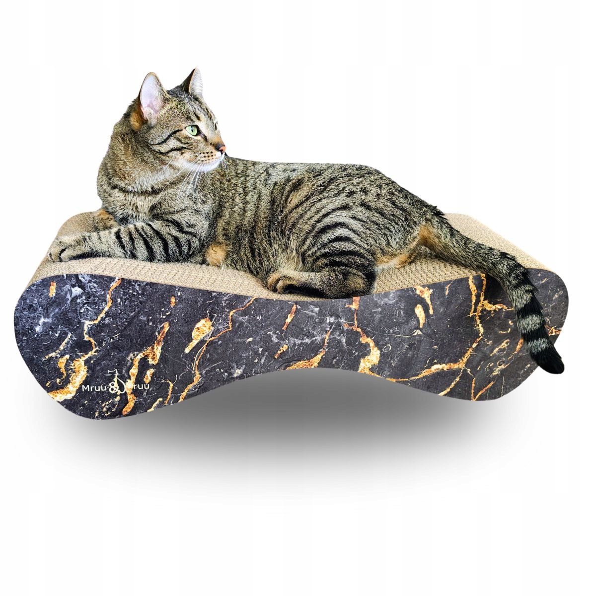 Levně Kartonové škrabadlo z černého mramoru Mruu&Pruu Škrabadlo Pro Kočky Mimi