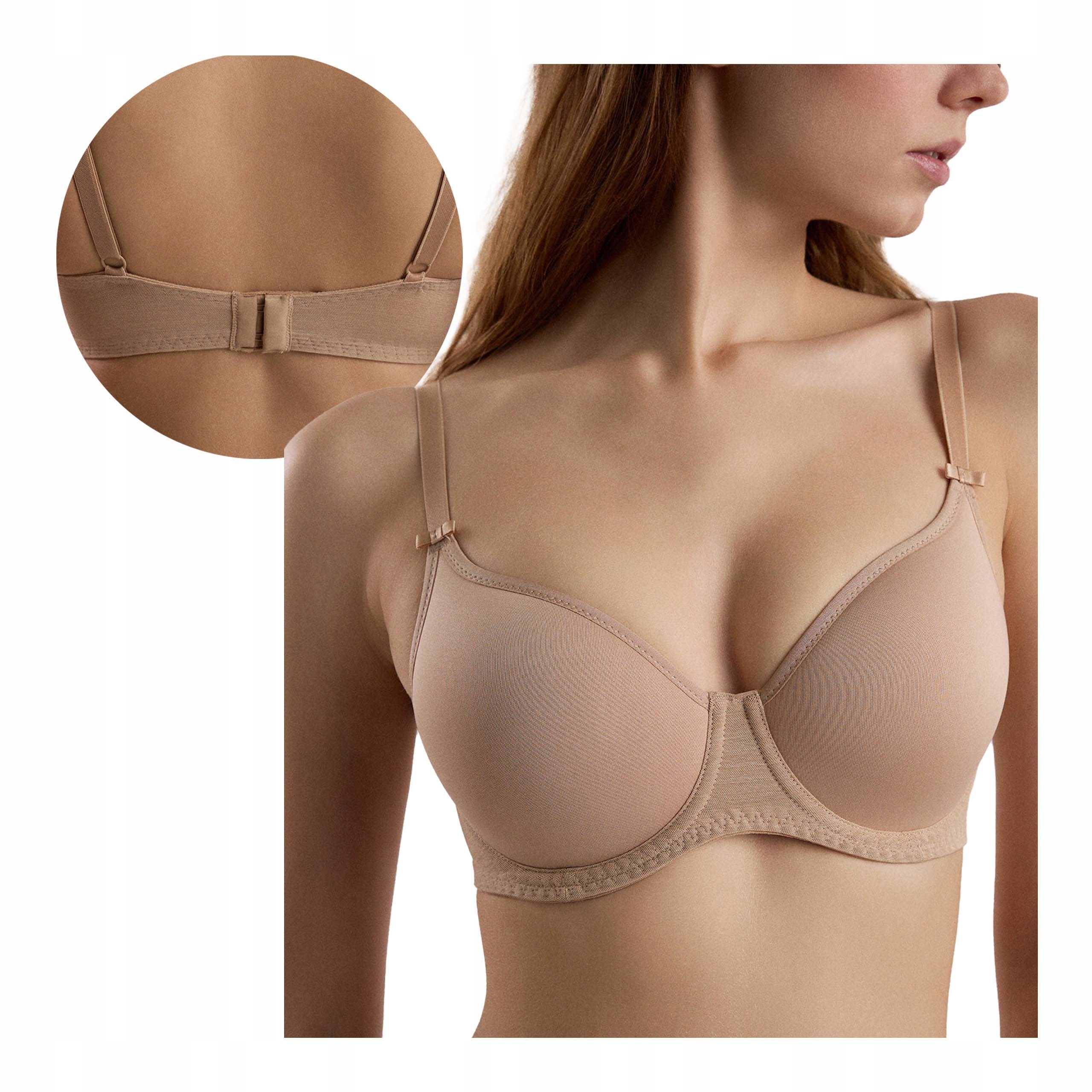 Dámská polovyztužená podprsenka s kosticemi 75C v tělové barvě Conte