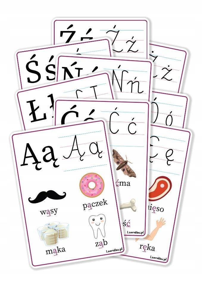 PLANSZE EDU A4 - ALFABET ROZSZERZENIE 9 KART