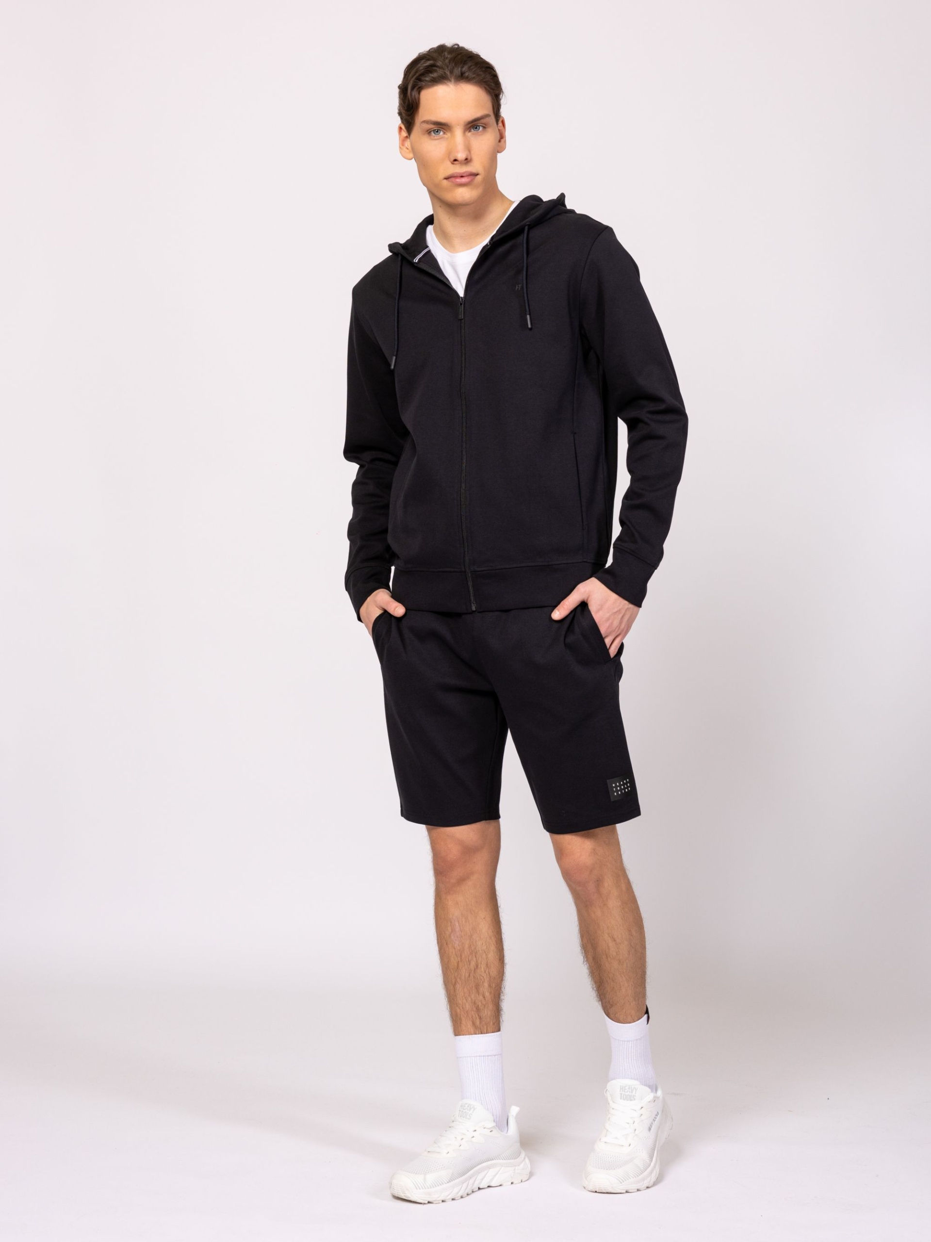 Heavy Tools Pánská Rozepínací Mikina S Kapucí Sammer Black Černá Velikost XL