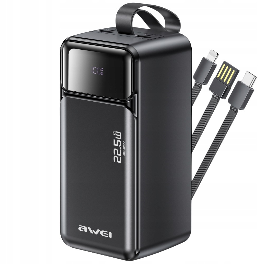 Powerbank Awei PA-107 50000mAh 22,5W Pd 3xUSB czarny