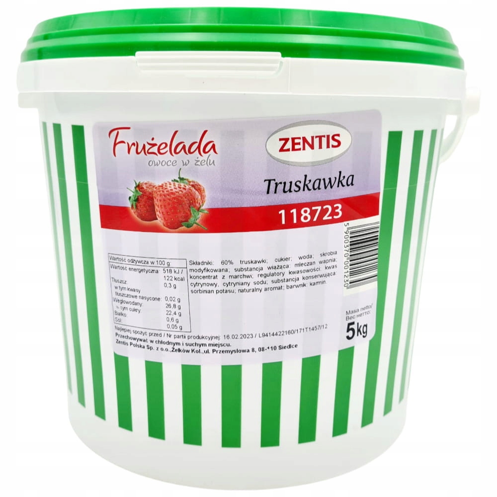Truskawka 60% owoce w żelu Frużelada Zentis 5kg