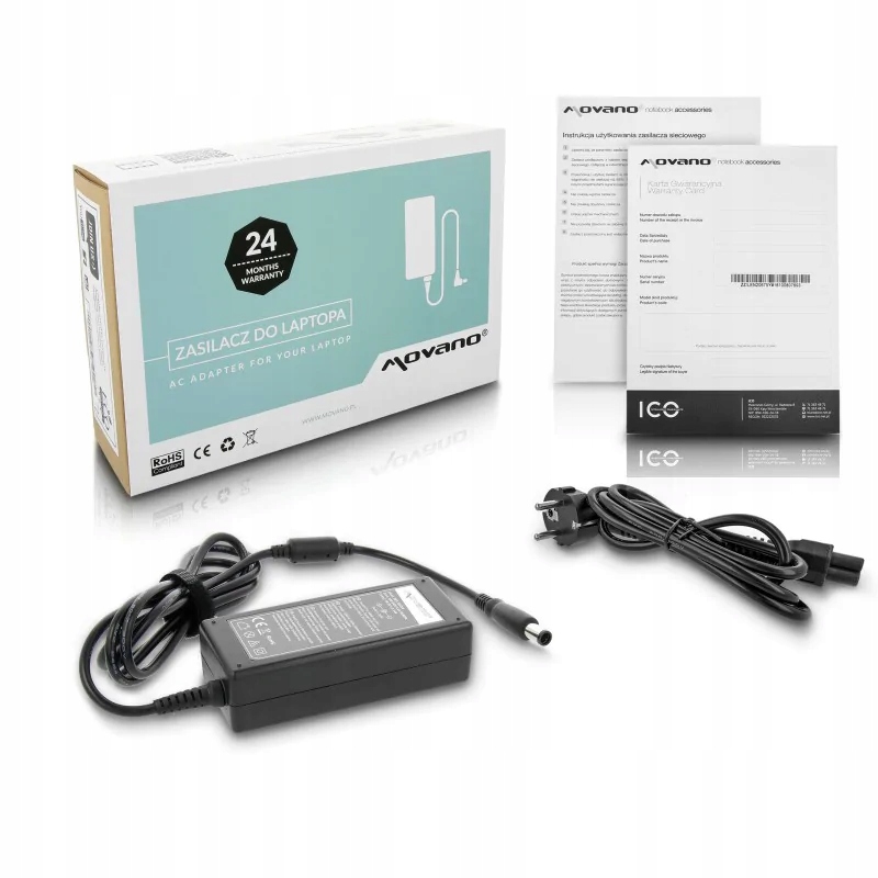 Zasilacz laptopa 19,5V/3,34A 65W (4,5x3,0+pin) do Dell ZZ/DEL195334C Mova