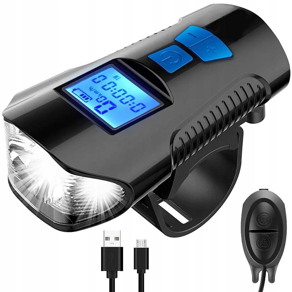 

Lampka Rowerowa Led Usb Dzwonek Klakson Licznik