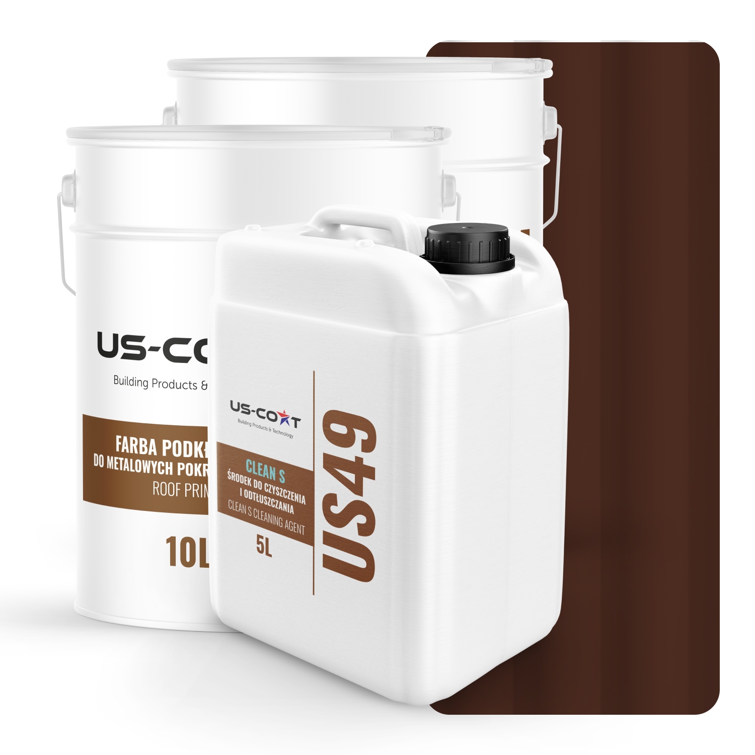 Farba Na Strechu Plechovú Podklad Odmasňovač Hnedá Teplá RAL8016 74m2 Polomatná