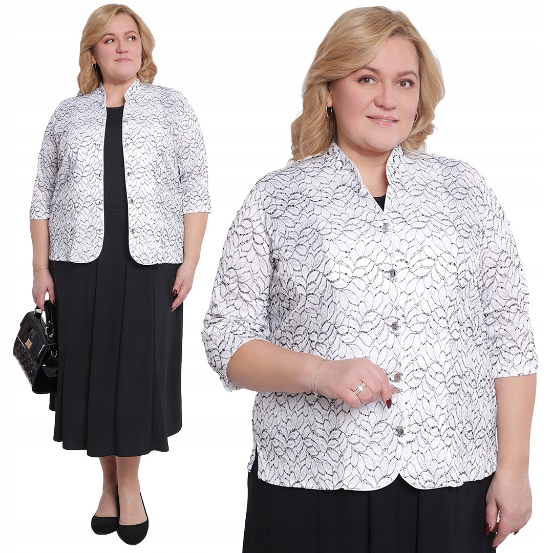 Bílá lehká sako z krajky 60/62