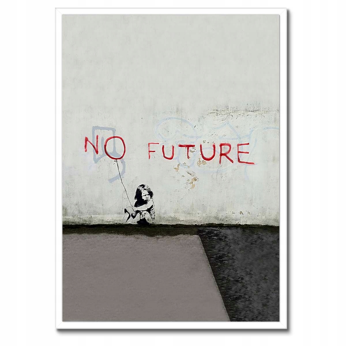 Plakáty v rámu 50x70 No Future Banksy Chlapec