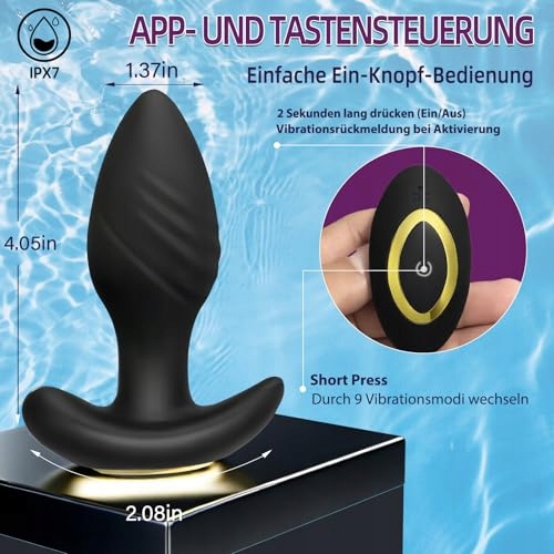 MAXPOWER Wibrator Analny 9 Trybów Wibracji Aplikacja Prostata — miniatura 6