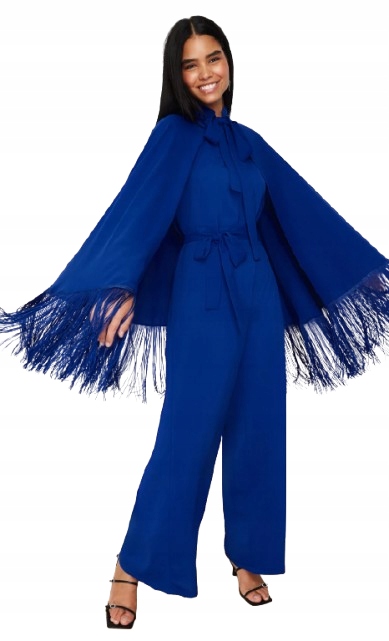 Trendyol Tmavě Modrá Kombinéza Se Zavazováním A Střapci 36 5AB