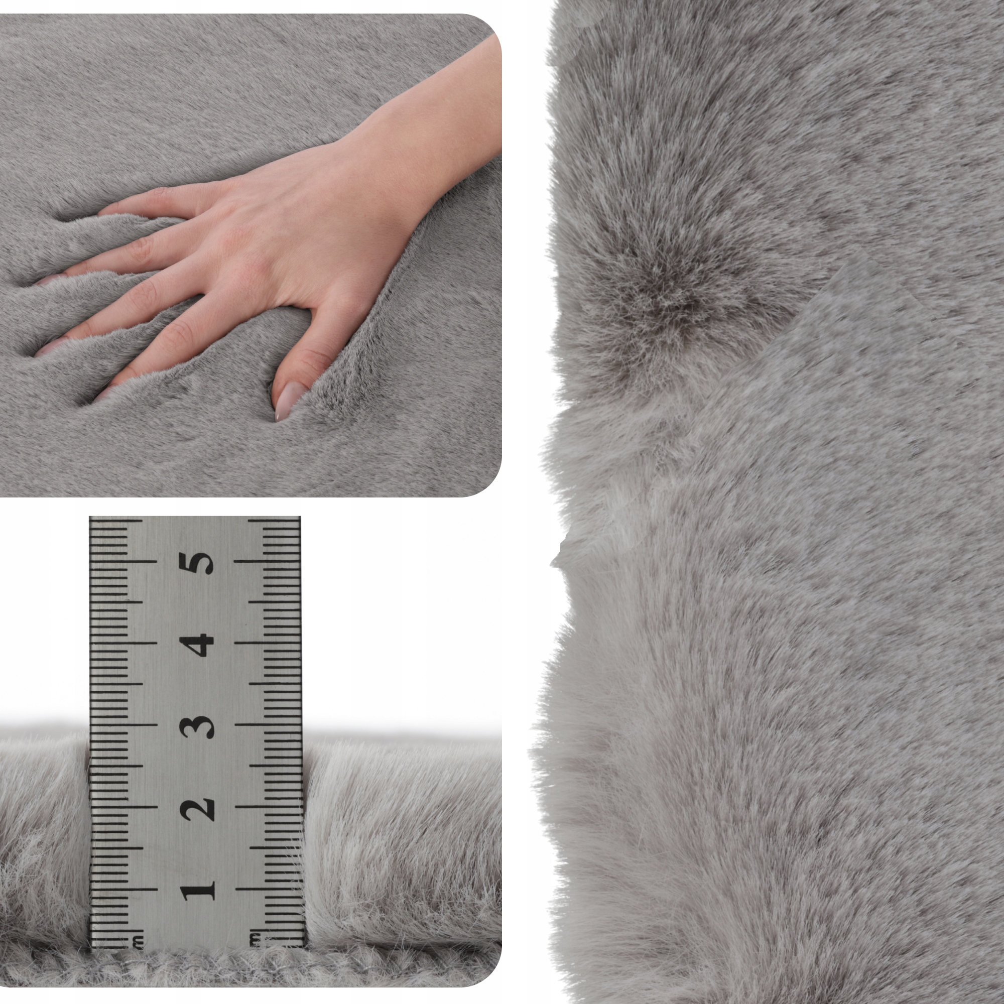 Dywanik do sypialni salonu rabbit miękki 60x120 DarianA Elegant szary