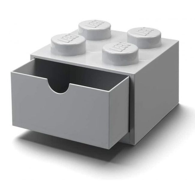 Lego Storage Stolní box Lego, se zásuvkou, malý (4), šedá