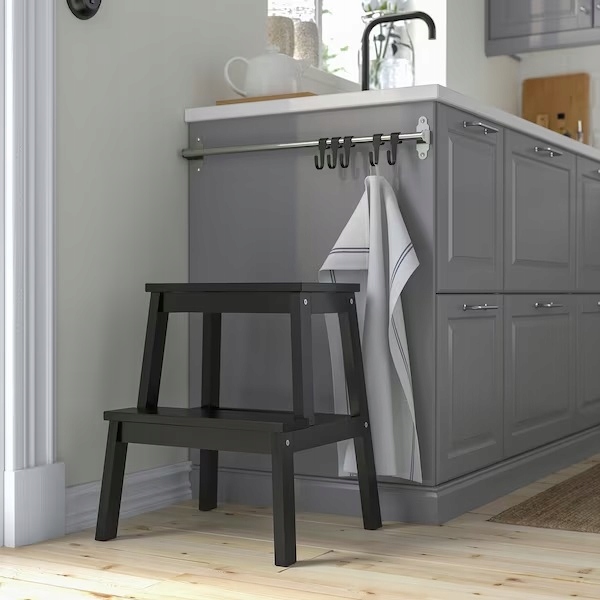 IKEA BEKVAM taboret ze schodkiem 50 cm, czarny Marka Ikea