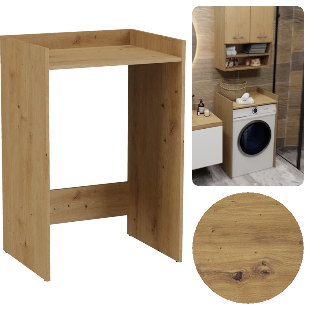 PRAKTYCZNA SZAFKA PÓŁKA ŁAZIENKOWA NA PRALKĘ STOJĄCA POLA NP DĄB ARTISAN