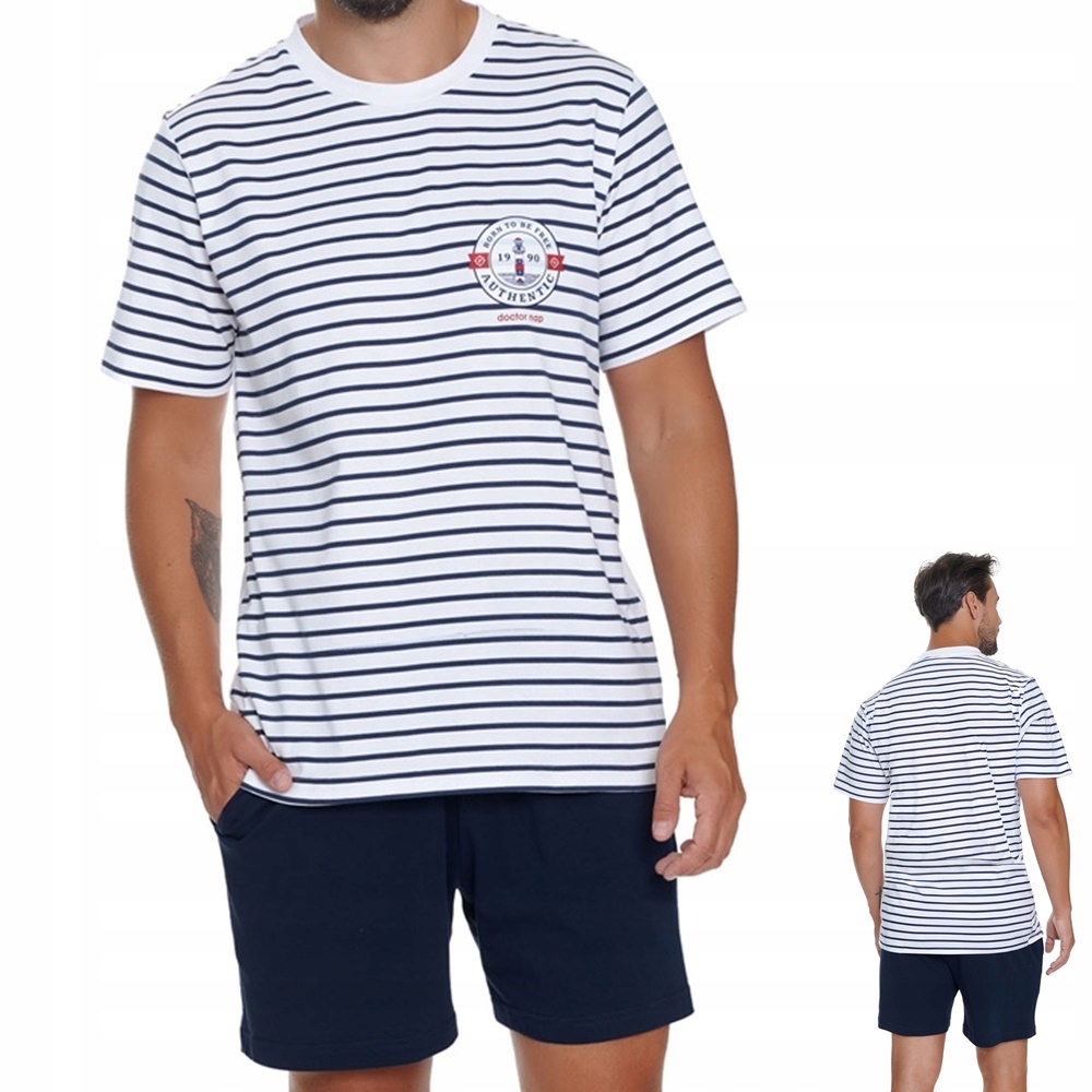 Pánské pyžamo Doctor Nap 5351 Marine S 44 Bílá