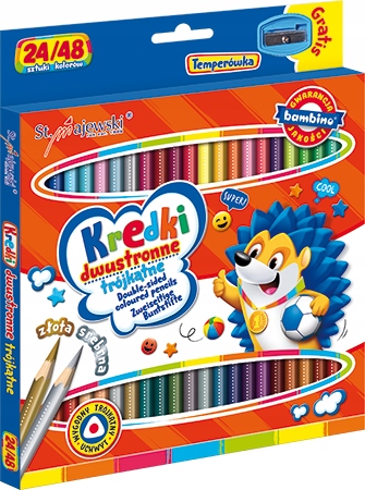 kredki ołówkowe BAMBINO 24 szt. /48 kol+temperówka Marka Bambino