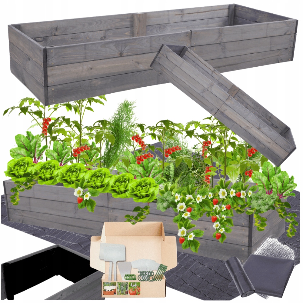Vyvýšený záhon zeleninová zahrada dřevěný pařeniště květináč impregnovaný 27x160x80