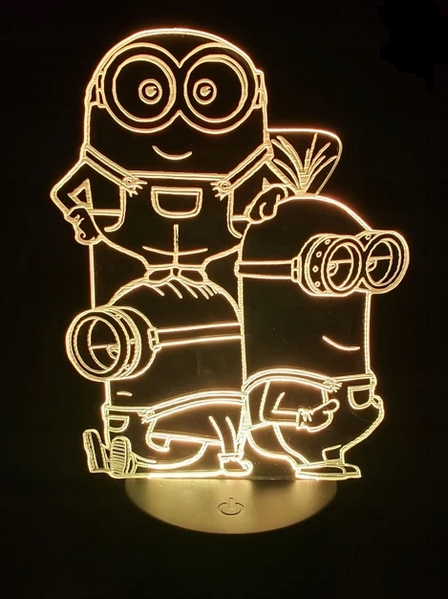 

Lampa Nocna 3D Led Usb Minionki Team Pilot Bajka