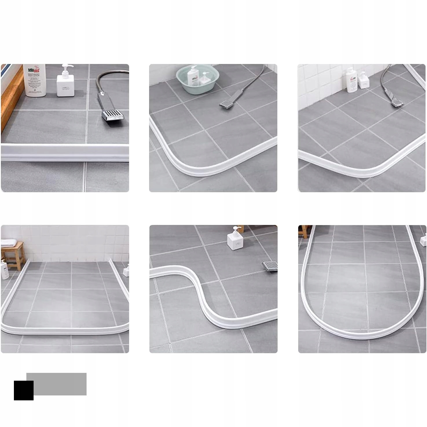 PRÓG PRYSZNICOWY BARIERA WODNA ZAPORA WODNA 200CM BIAŁY Kolor biały