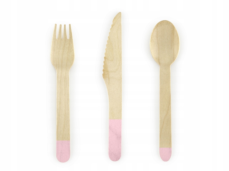 

Sztućce Drewniane 16 cm Różowe 18 sztuk Party