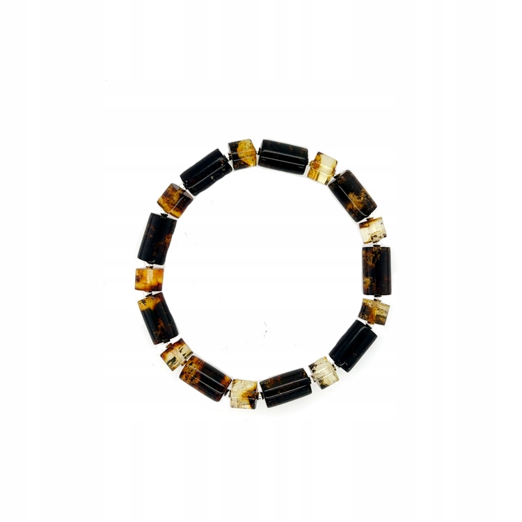 Pánský náramek z jantarových válců