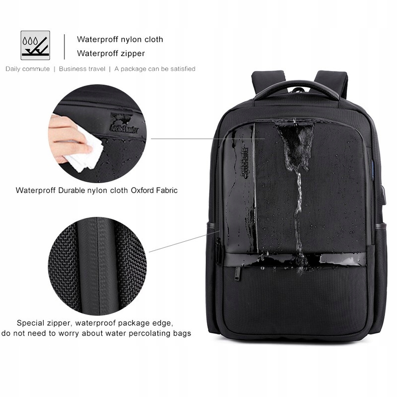Plecak Arctic Hunter na laptopa 17,3 USB B00120 cz Marka Inna