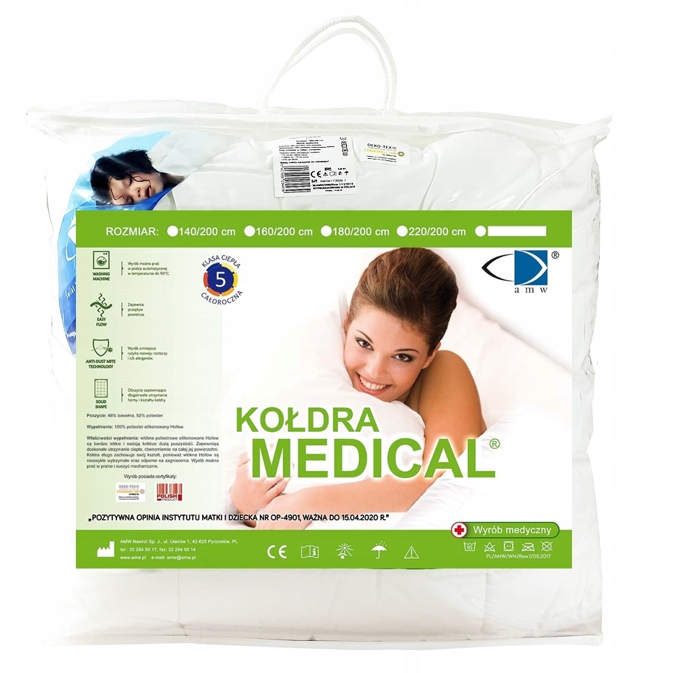 

Kołdra Medyczna 160X200 Antyalergiczna Medical Amw
