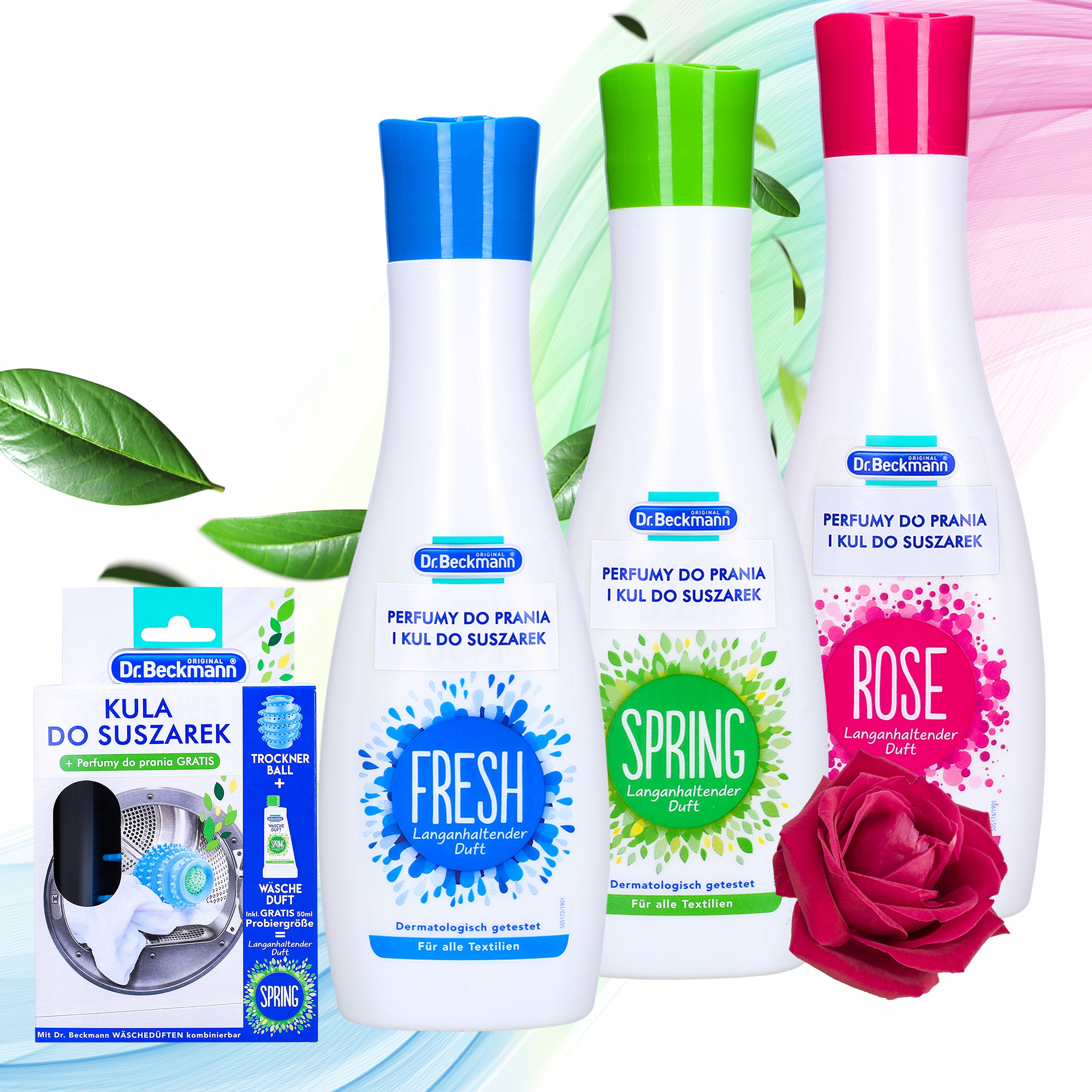 Levně Sada Dr. Beckmann parfém do prádla a Kulička do sušiček Mix Vůně 3ks