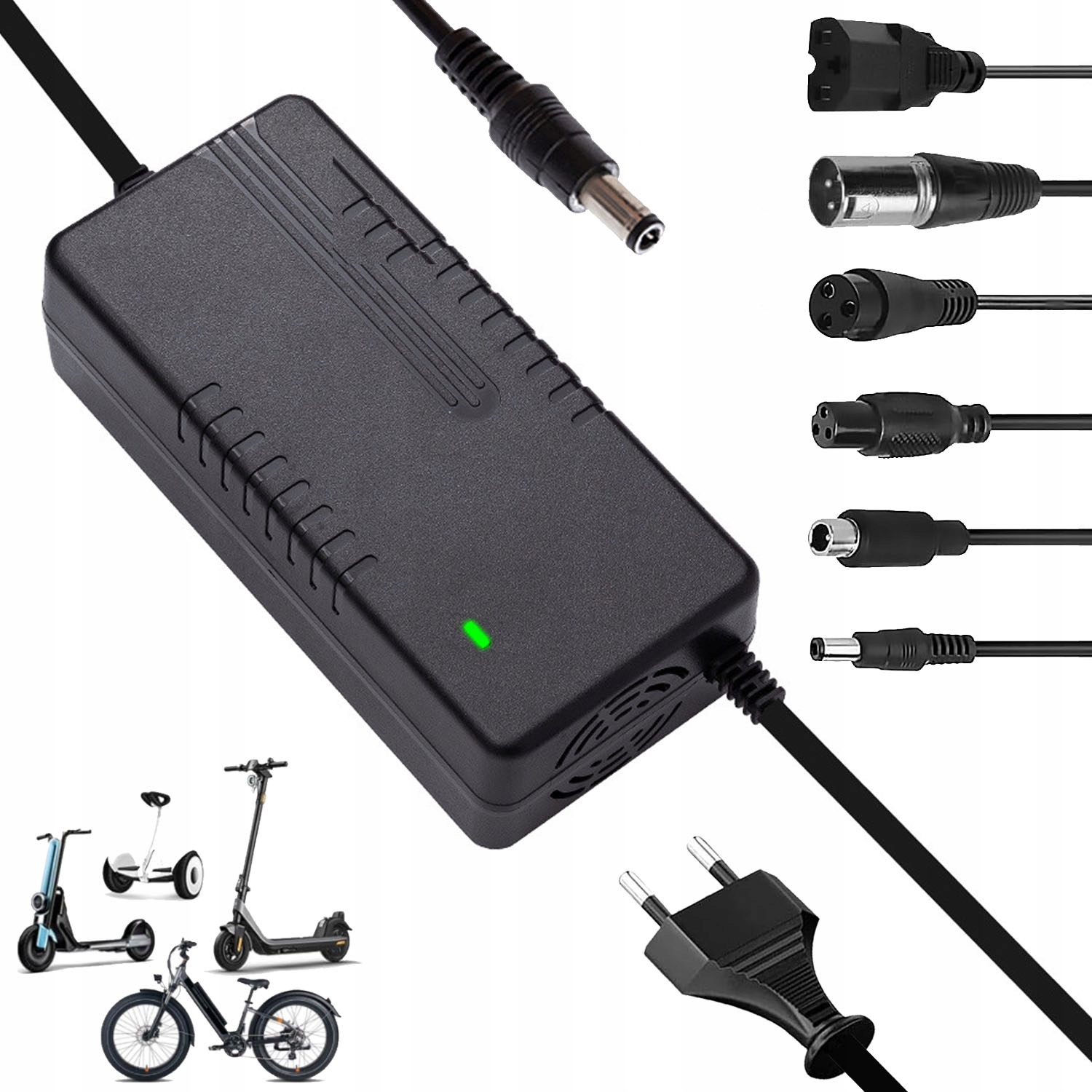 Ładowarka 42V 2A Do Hulajnogi Elektrycznej Roweru E-bike 6 Końcówek