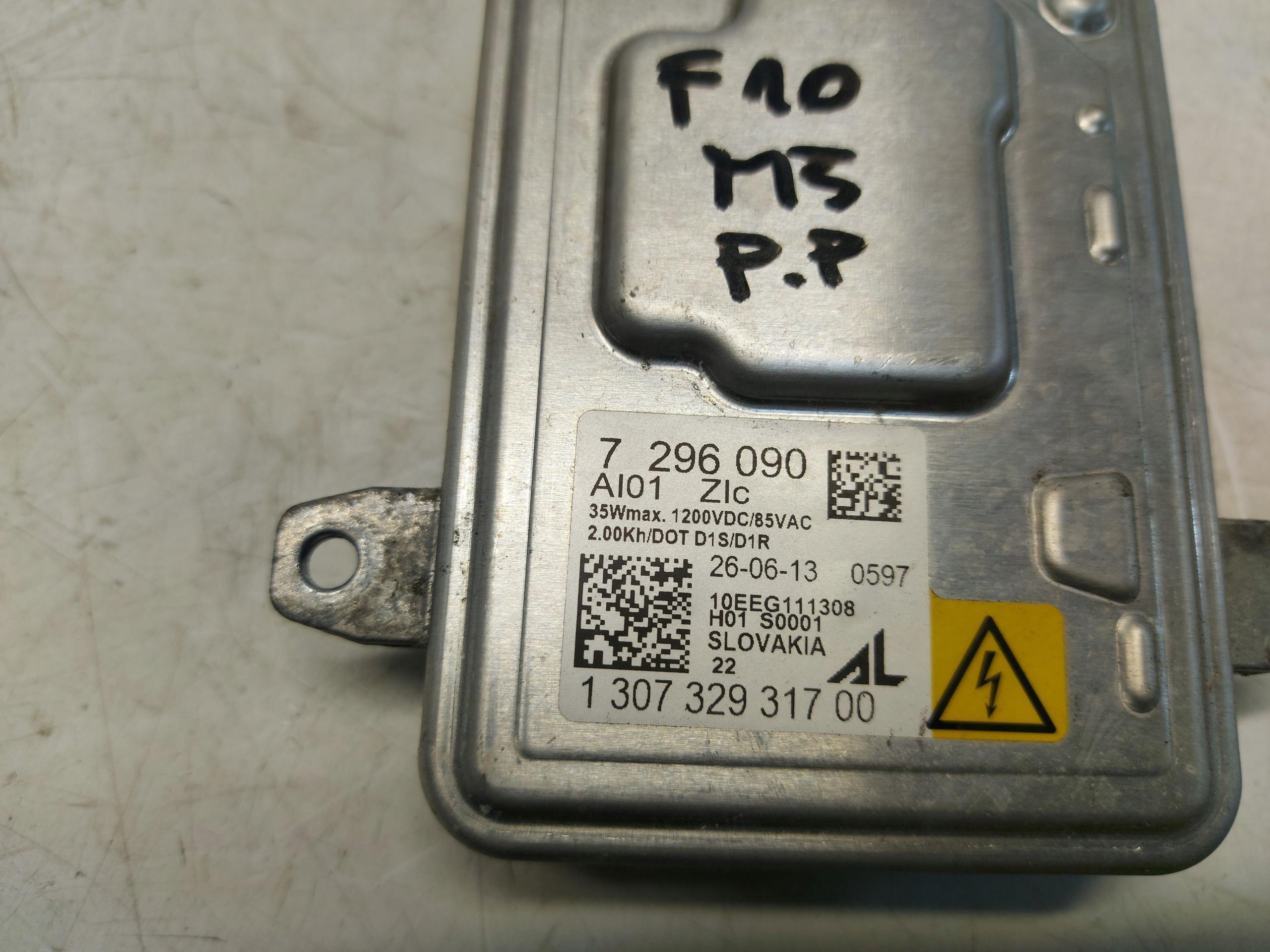 BMW F10 M5 M6, 2013 control unit module lights right right front 7296090