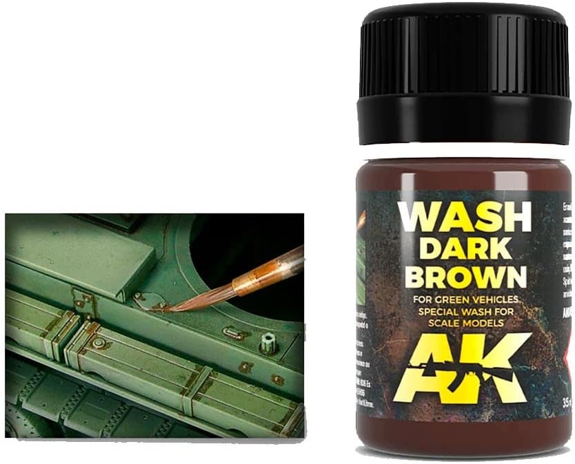 Barva Modelářská Wash Tmavě Hnědá 17ML Akrylová Rozpouštěcí