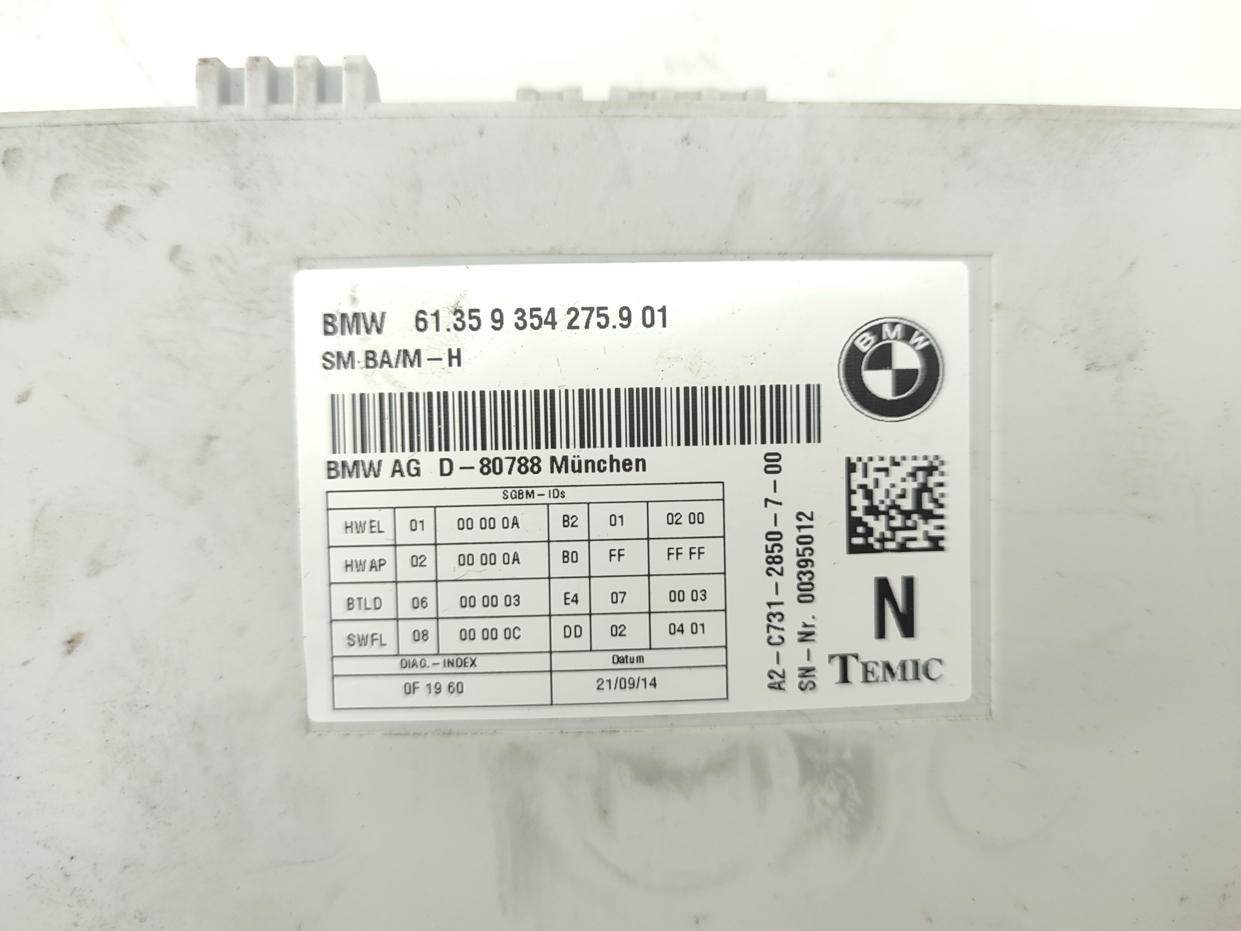 modul Bedienteil SITZ BMW 6 F13 9354275