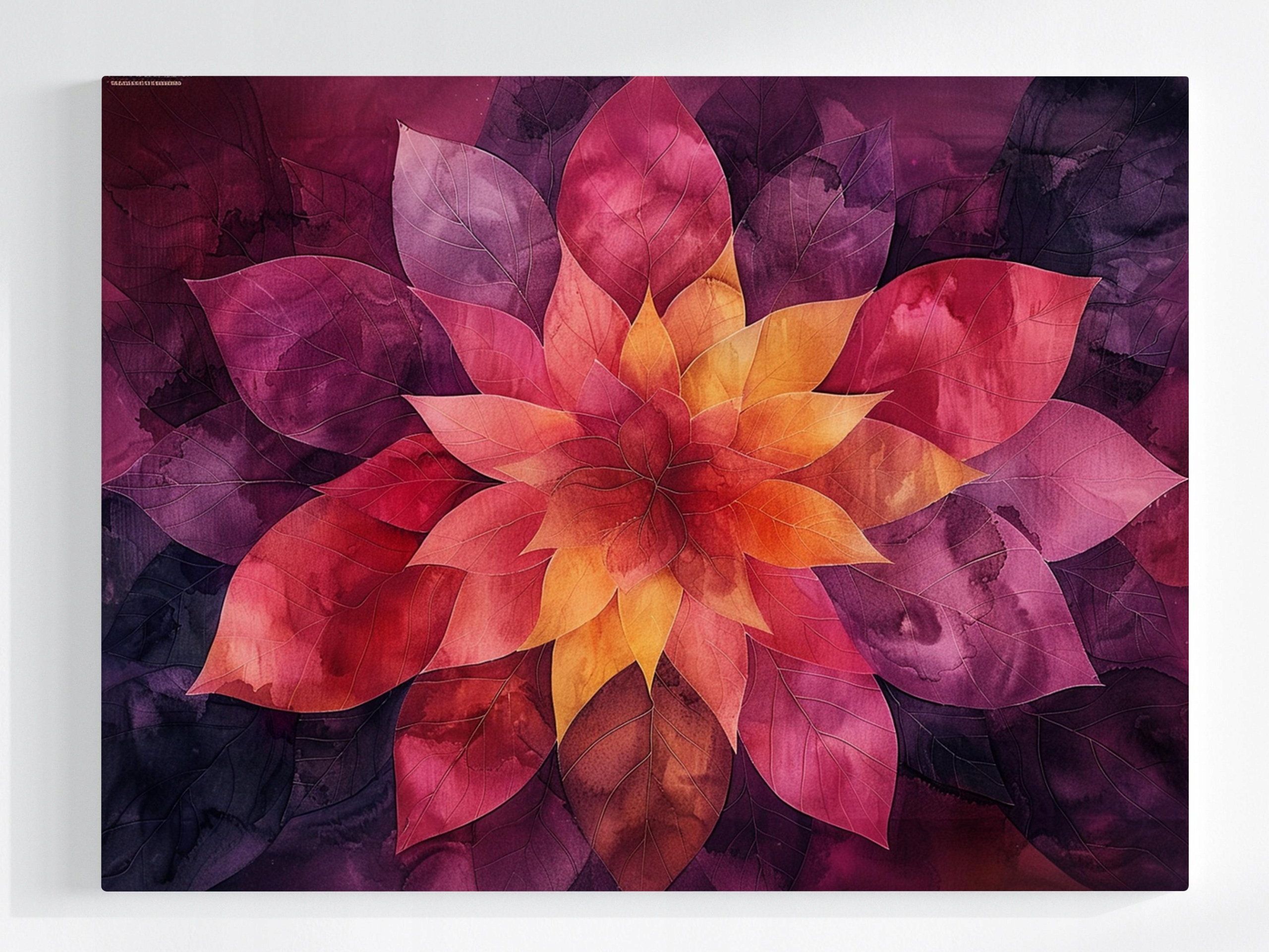 Obraz Na Plátně Canvas Květina Mandala Abstrakce Fialová Červená 100x75