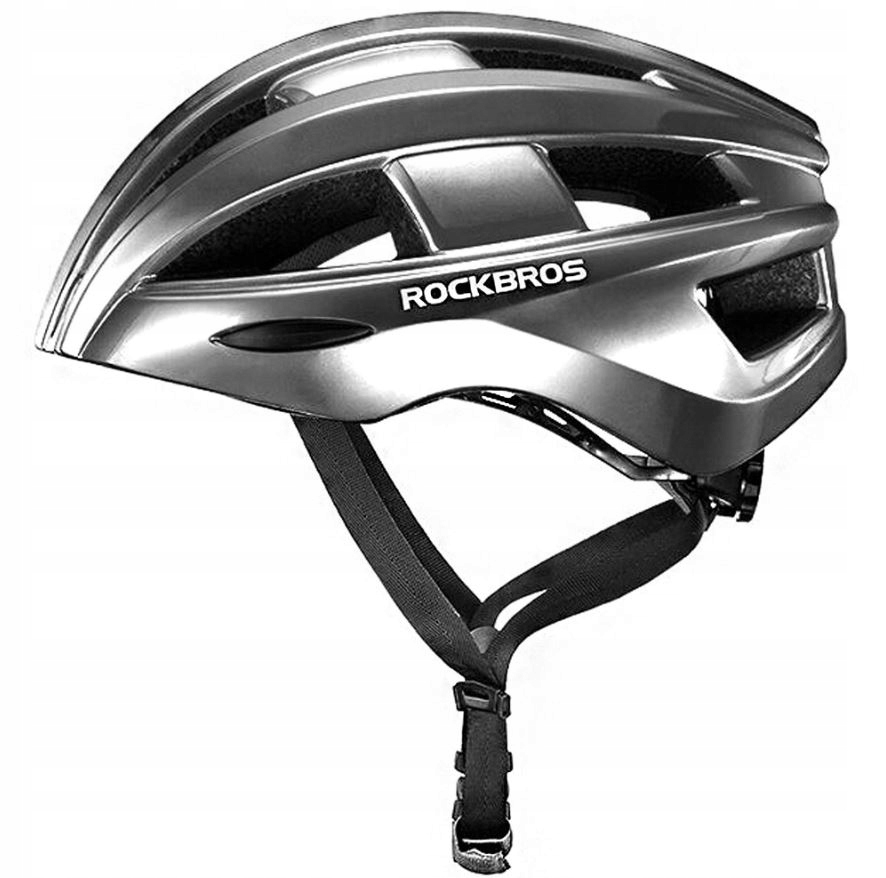 Cyklistická helma Rockbros s integrovanou lampičkou, univerzální velikost 55-60 cm, šedá