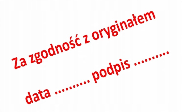 

Pieczątka automatyczna Za Zgodność Z Oryginałem