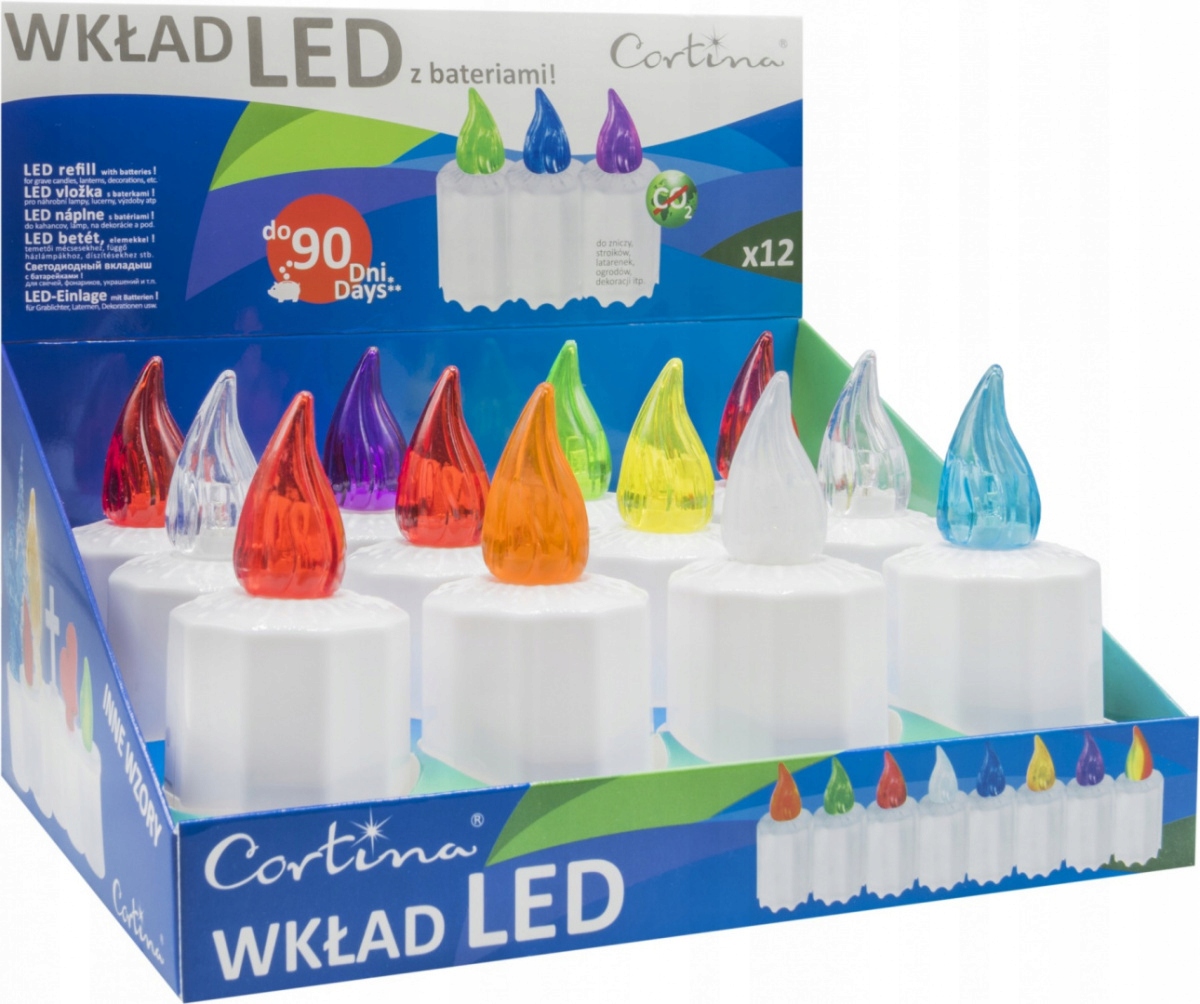 

Wkłady Do Zniczy Elektryczny Led Kolorowy 12 Szt.