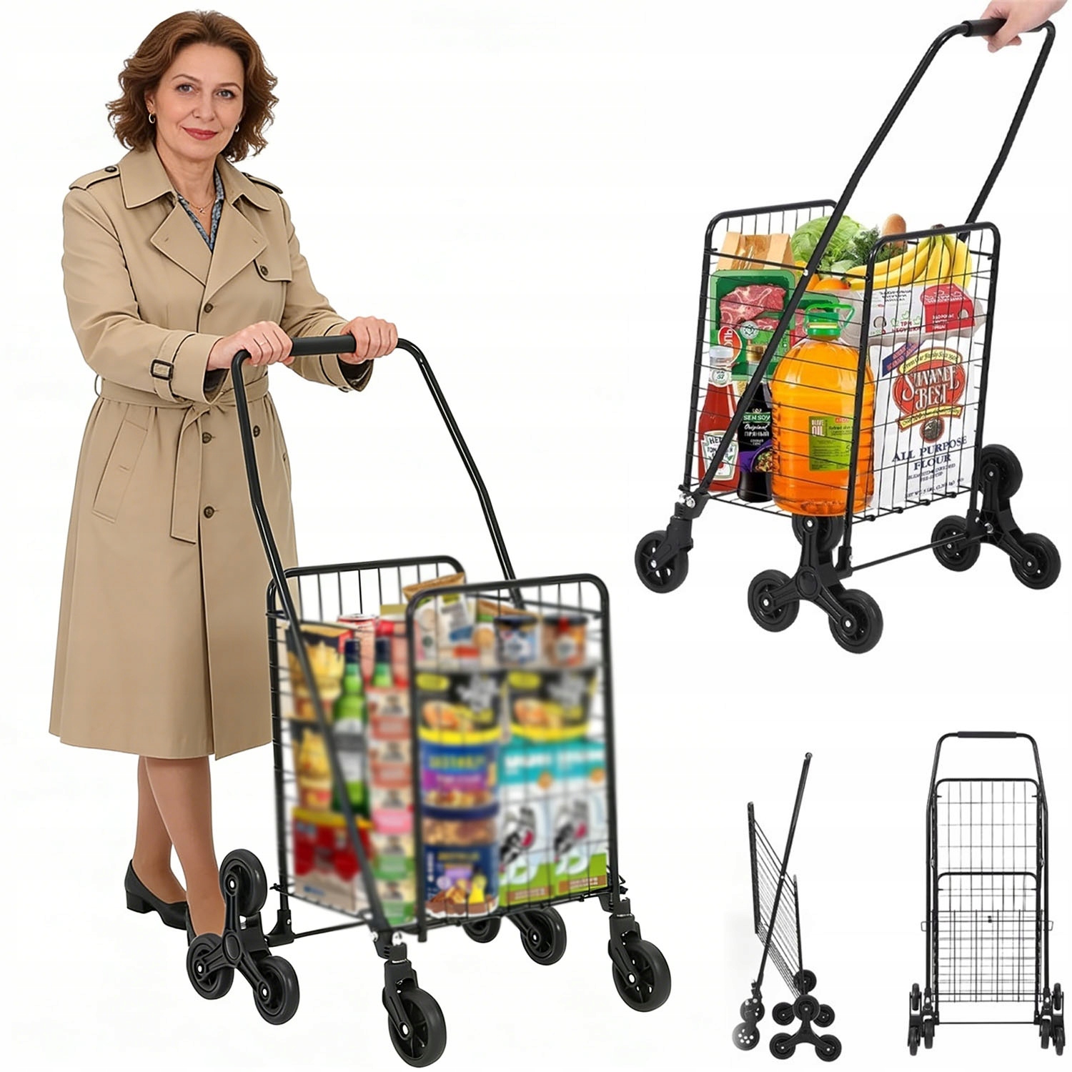 Skládací Vozík, Box, Košík Na Kolečkách Do Auta Na Nákupy