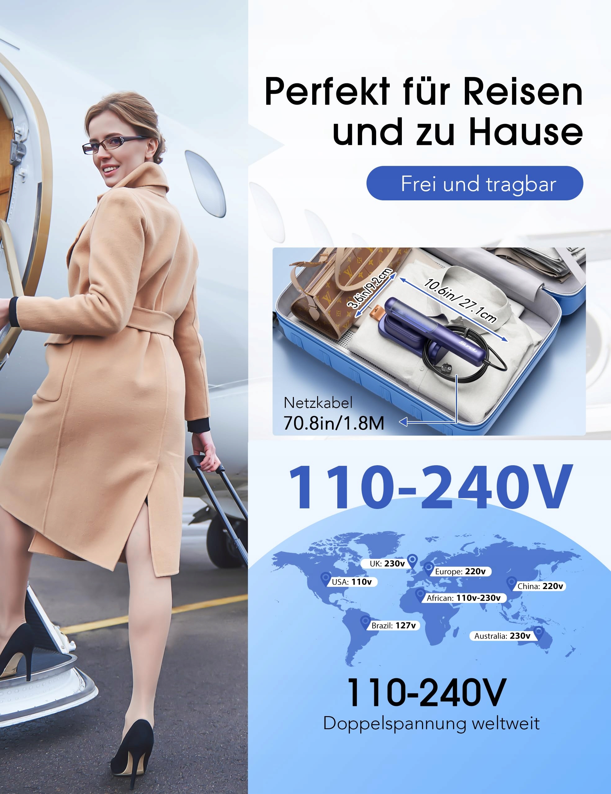 SUNDU Przenośny Steamer 2w1 z LED Wyświetlaczem — miniatura 2