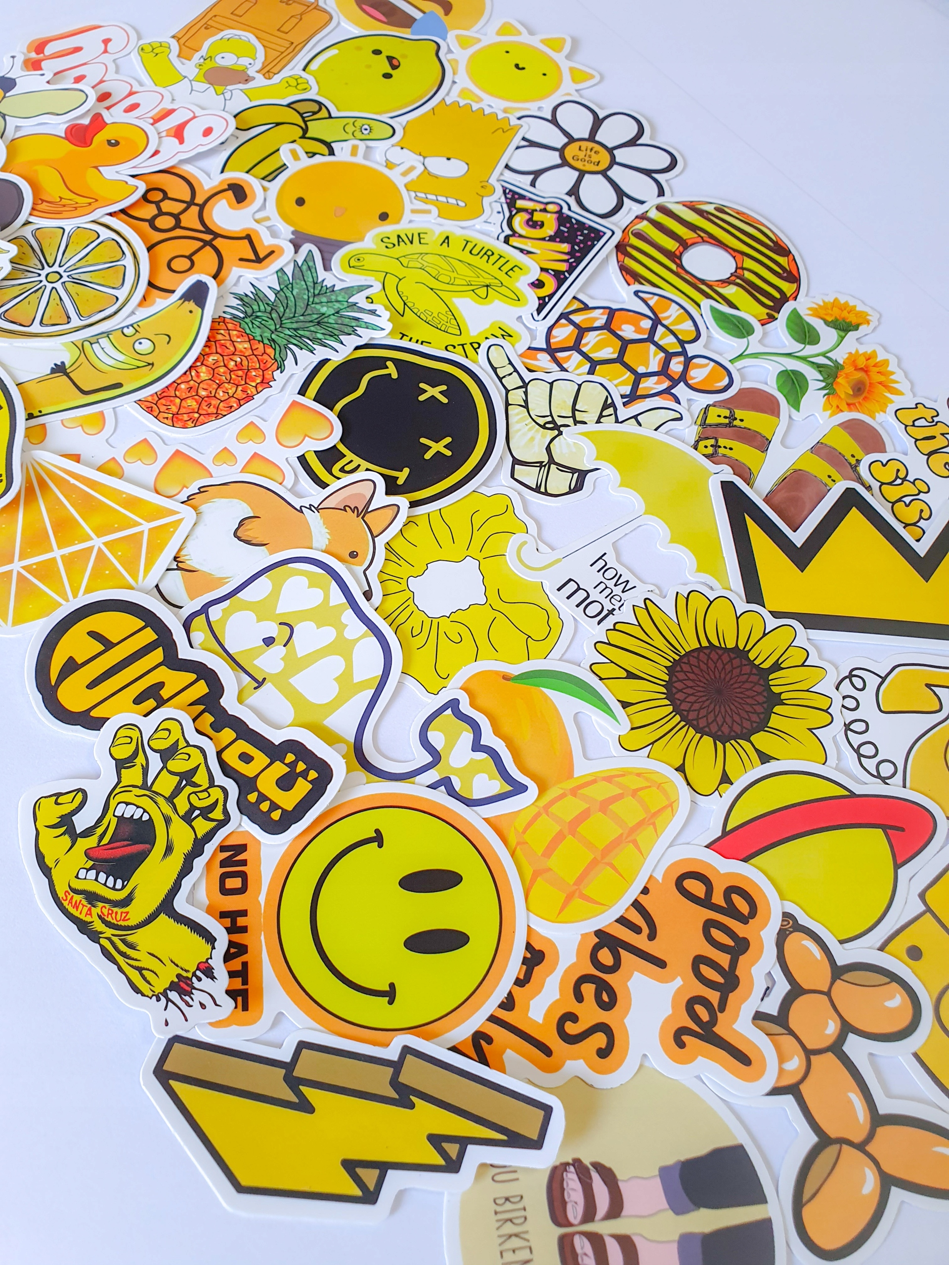 

Wlepy Żółte Zestaw naklejek Sticker bomb MIX 50szt
