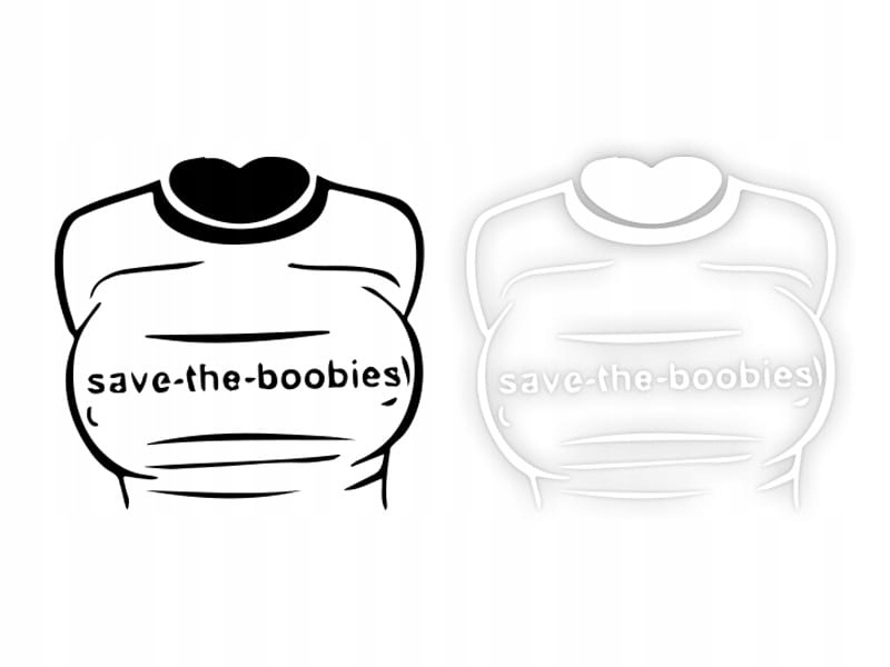 SAVE THE BOOBIES - Naklejka na samochód na auto KOLOR