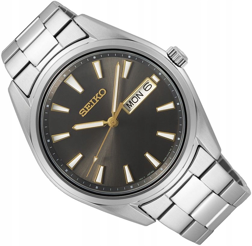 Elegantní Pánské Hodinky S Hnědým Ciferníkem Seiko SUR343P1 Data Safír 40 mm