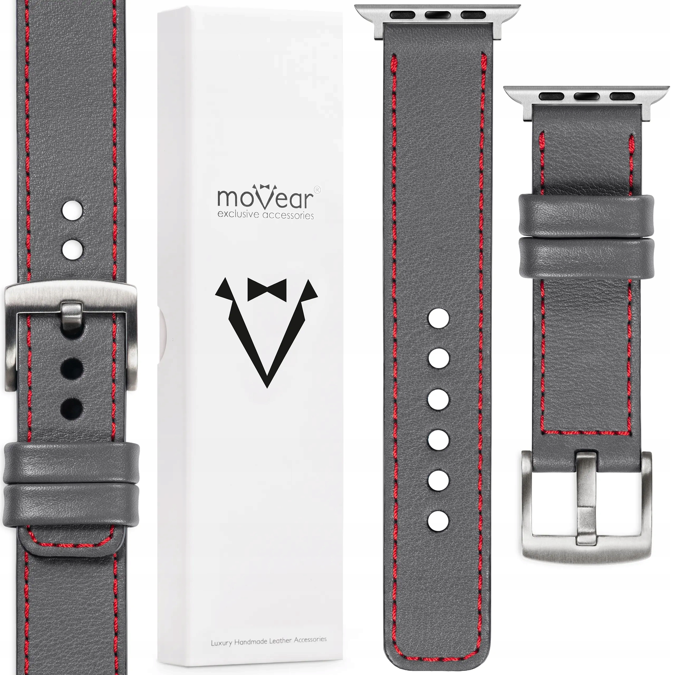 Prémiový řemínek Apple Watch Ultra 10 9 8 7 6 5 Se Šedý Handmade