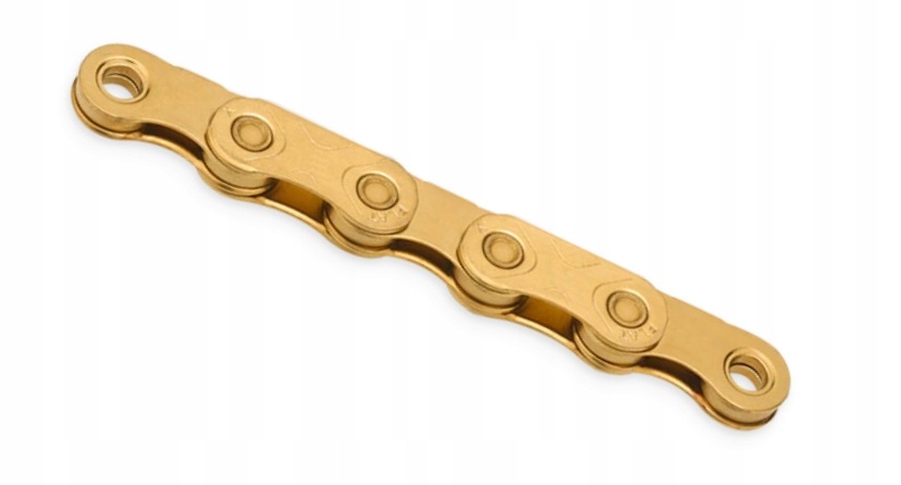 Łańcuch rowerowy Kmc X Flat Gold 12rz. 126ogniw spinka Box Waxed Chain