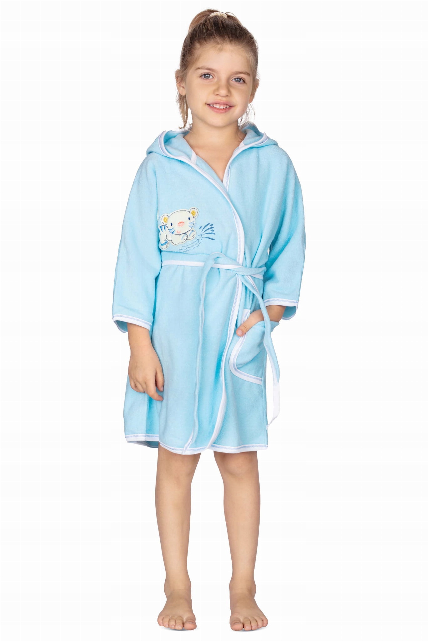 

Szlafrok dziecięcy kąpielowy bawełna niebieski 116