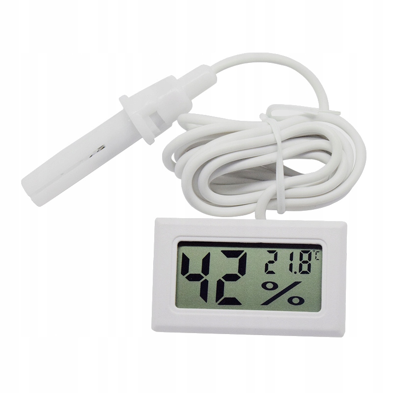 Termometr + Higrometr Miernik wilgotności biały