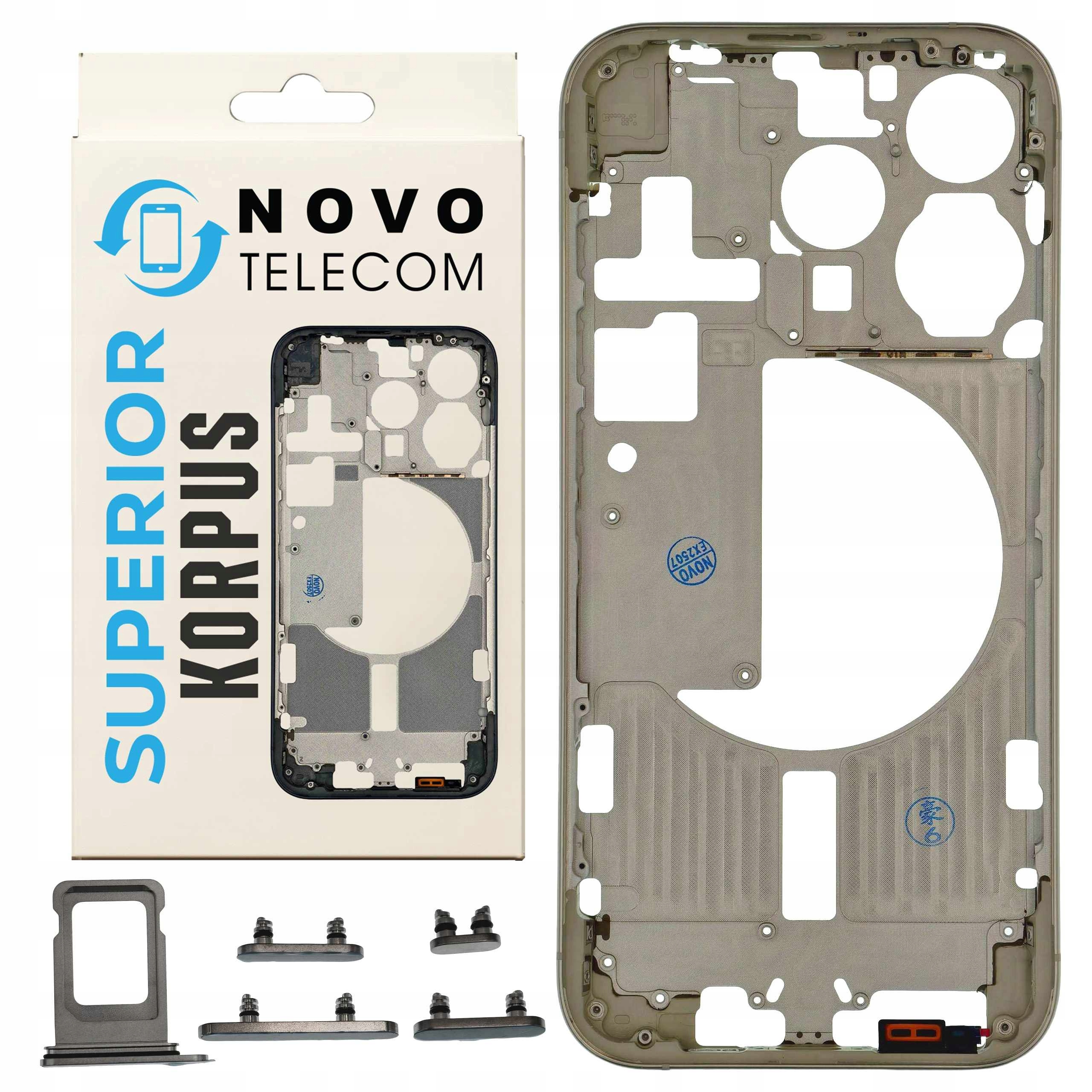 Korpus Biały do iPhone 15 Pro Ramka Obudowa Środkowa Przyciski Sim