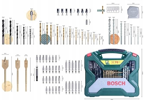 BOSCH ZESTAW WIERTEŁ I BITÓW TITANIUM X 70 ELEMENT Marka Bosch