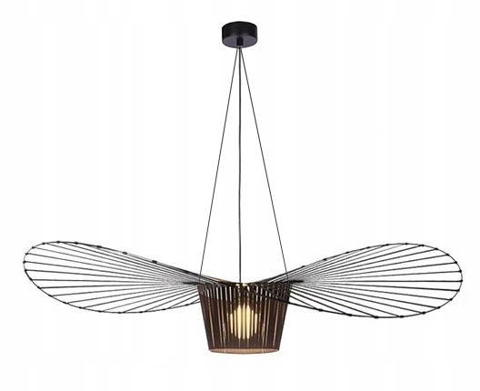 Lampa Sufitowa Antresola Kapelusz Metalowa Czarna 140CM H 300CM Boho X